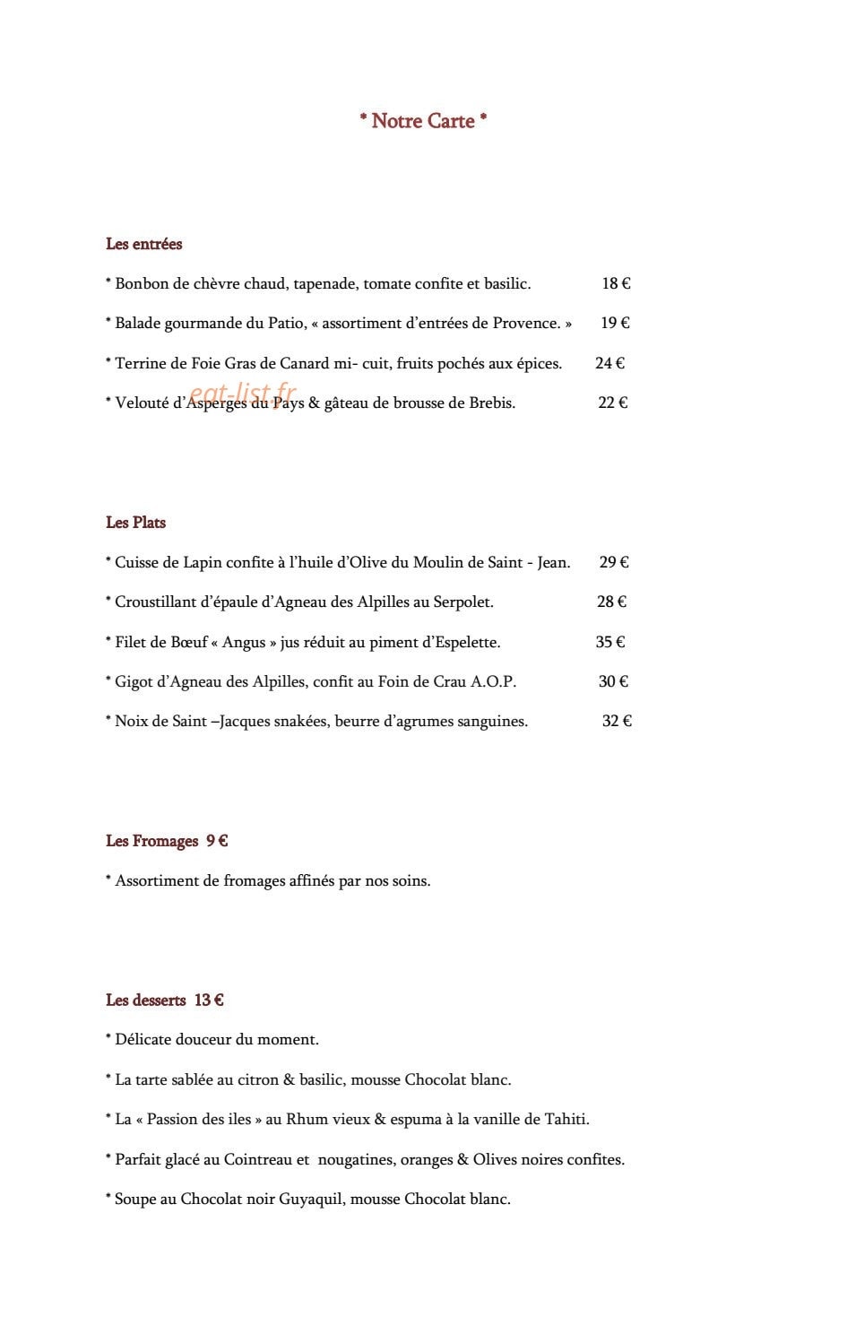 Le Patio — carte page 4