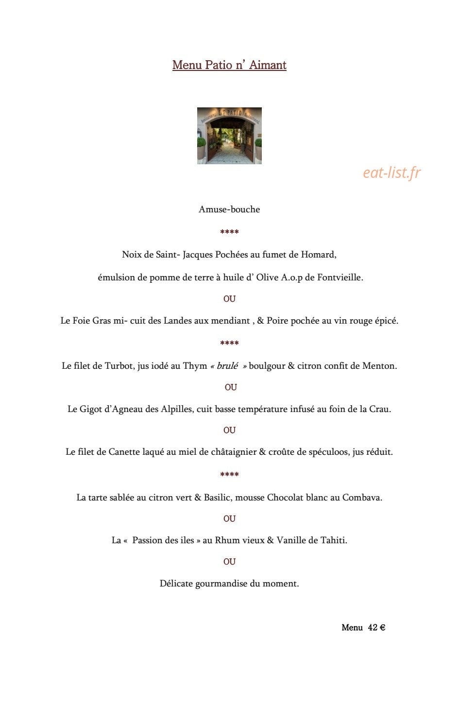 Le Patio — carte page 2