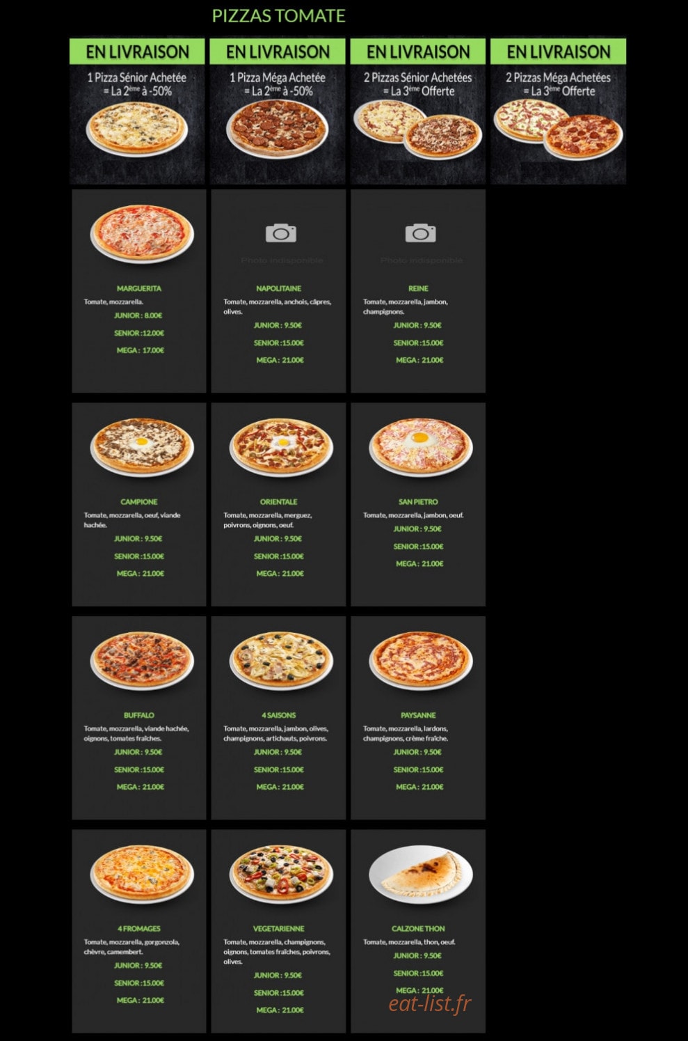 Andiamo Pizza — carte page 3