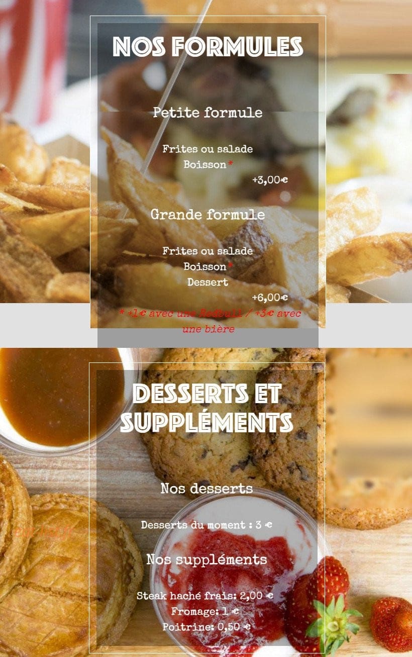 Atelier du Burger — carte page 3