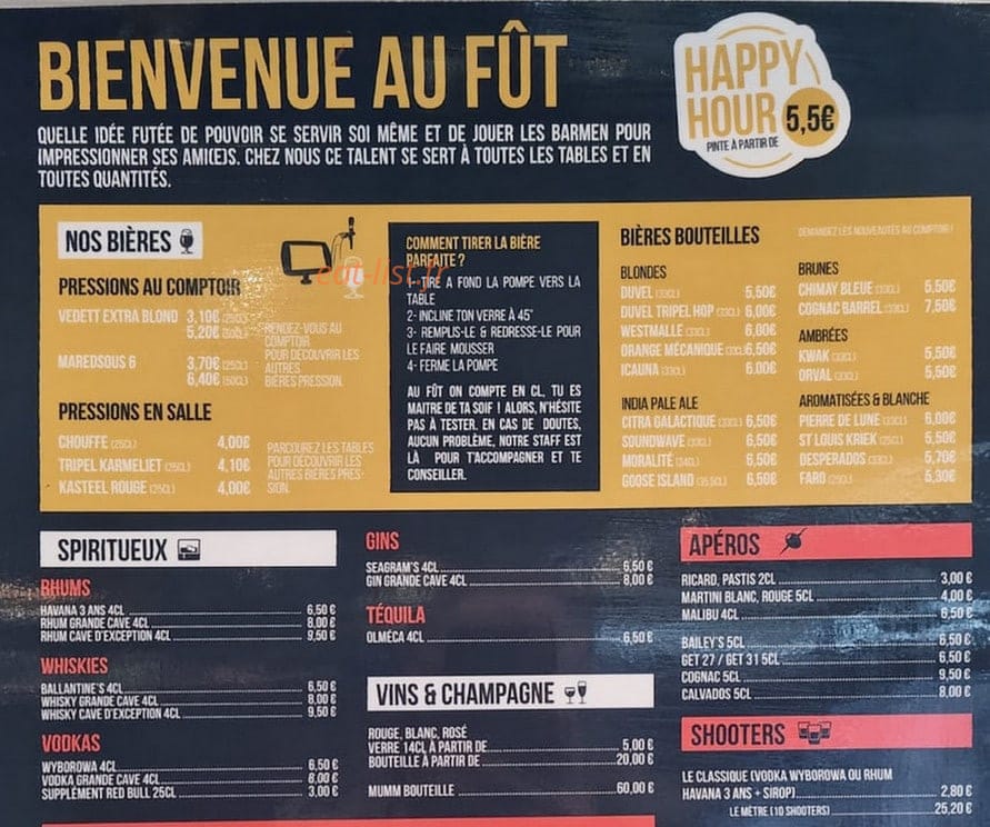 Au Fût et à mesure — carte page 2