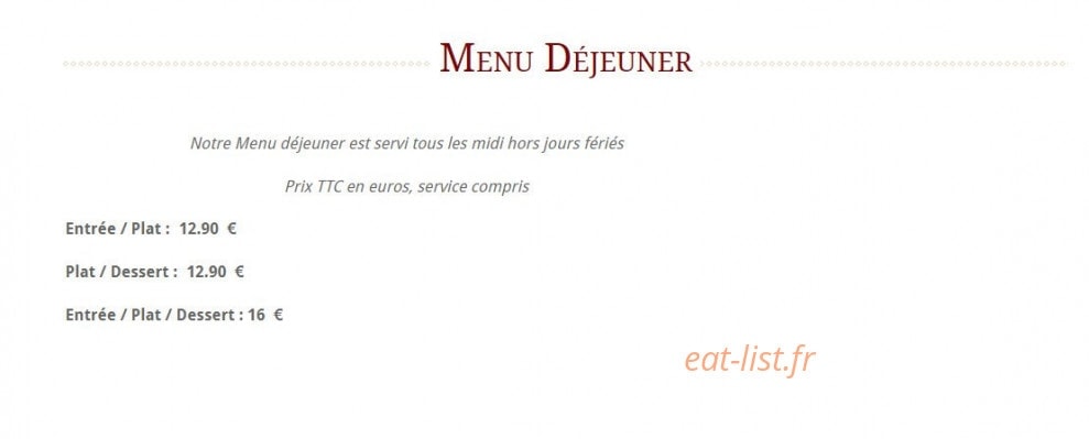 Au Temps Passé — carte page 1