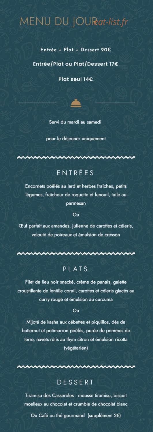 Aux Casseroles Qui Chantent — carte page 1