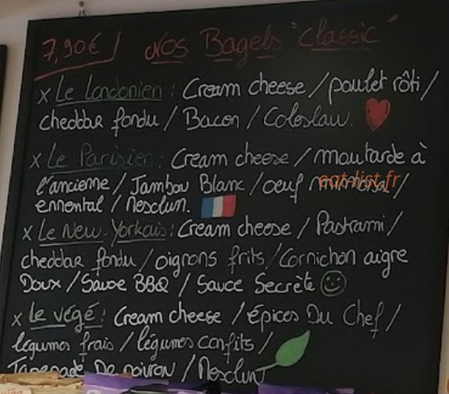 Bagel Street — carte page 1