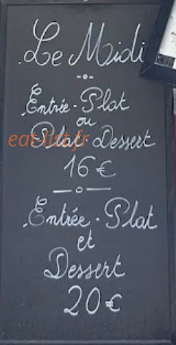 Bistrot Jacques — carte page 1