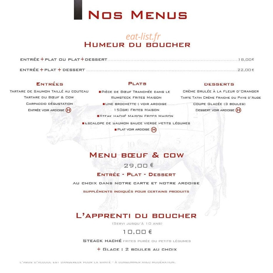 Boeuf & Cow — carte page 5