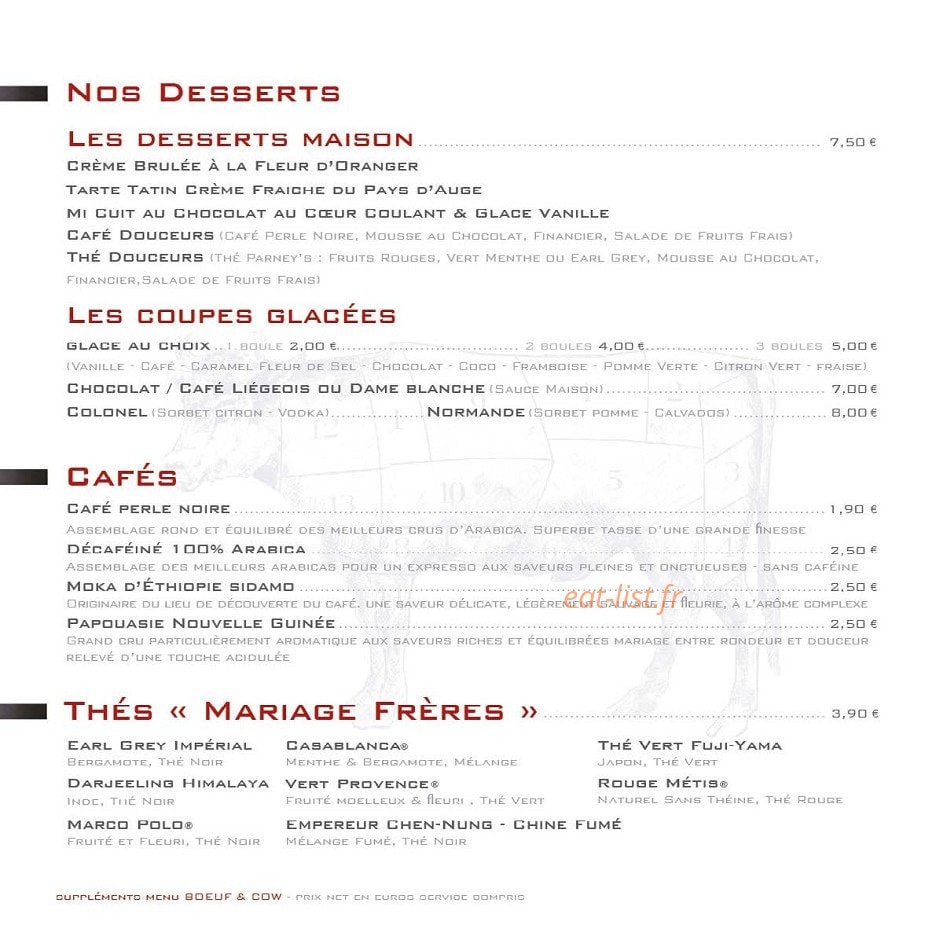 Boeuf & Cow — carte page 4