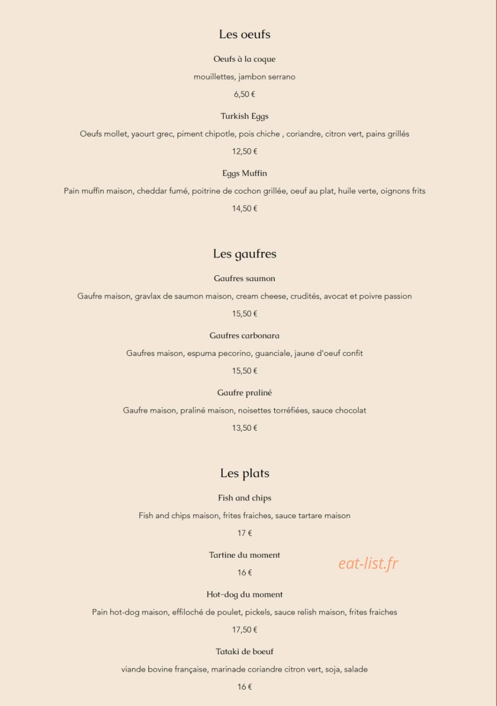 Brunch des Quais — carte page 2