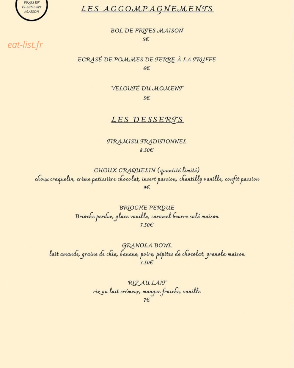 Brunch des Quais — carte page 2