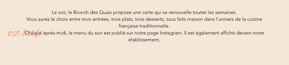 Brunch des Quais — carte page 1