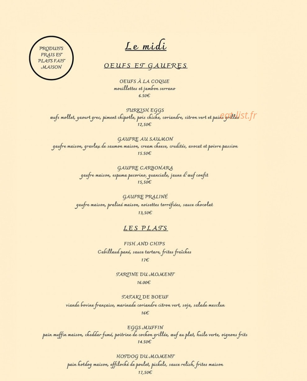 Brunch des Quais — carte page 1