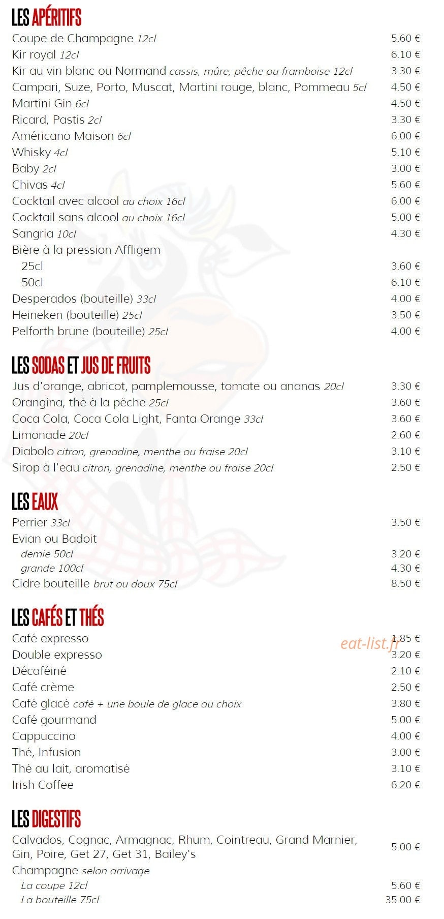 Caen Grill — carte page 10