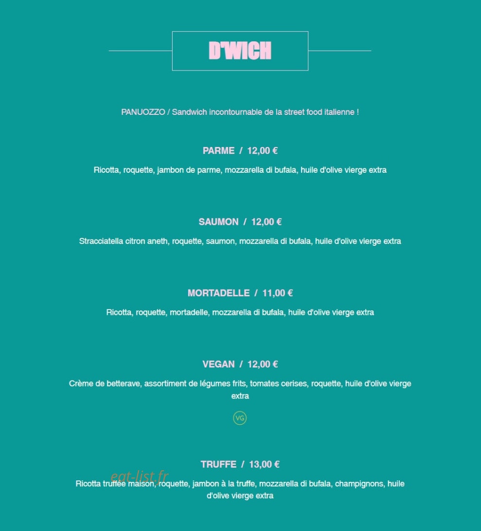 Canaglia Pizzeria — carte page 1