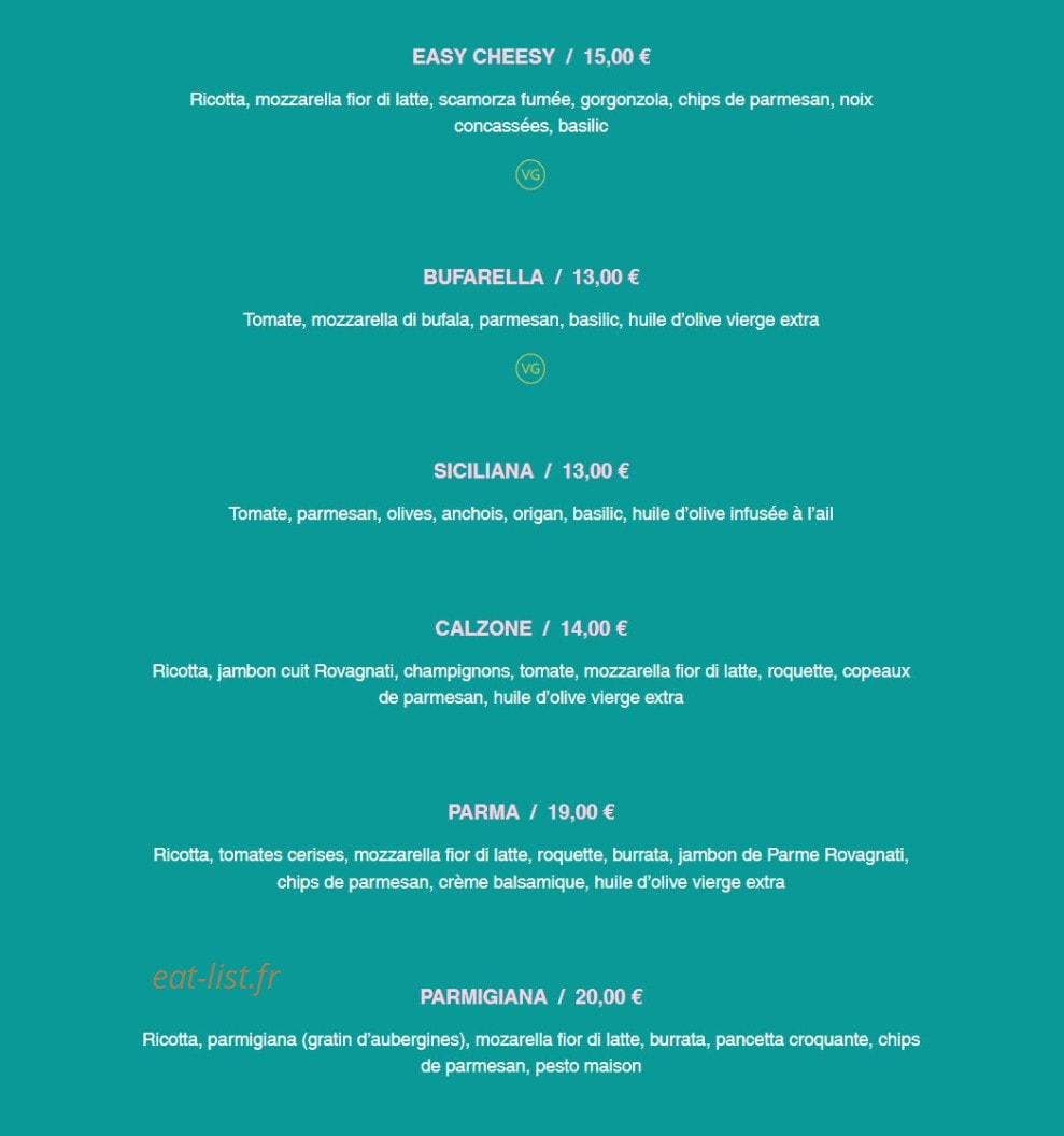Canaglia Pizzeria — carte page 5
