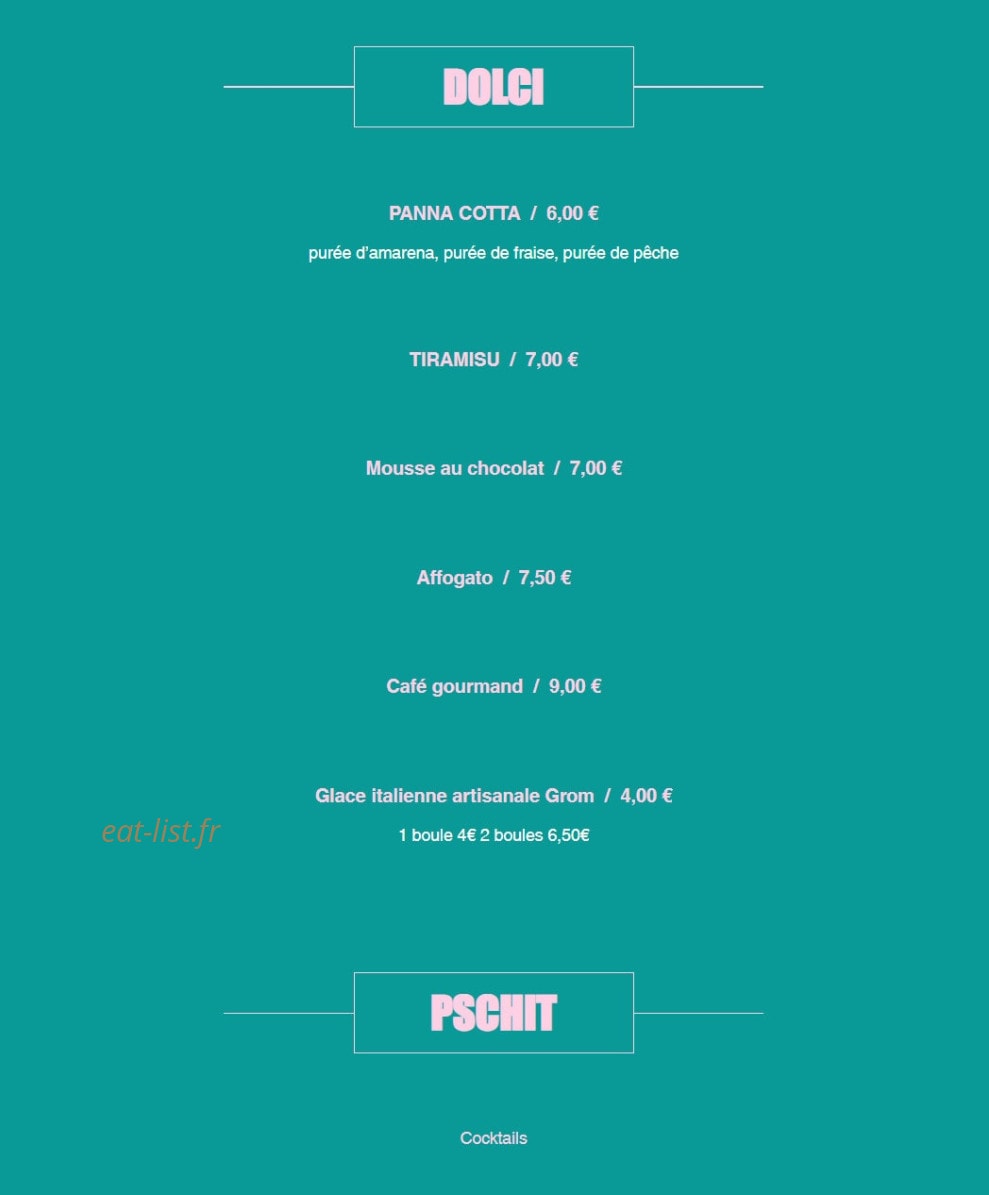 Canaglia Pizzeria — carte page 7
