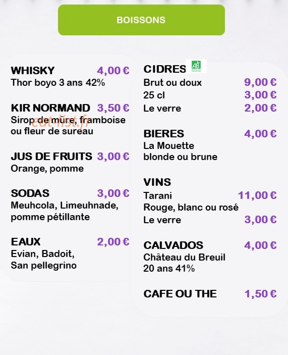 Chez Mimi — carte page 2