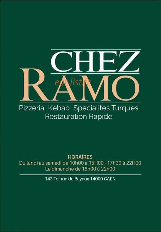 Chez Ramo — carte page 1