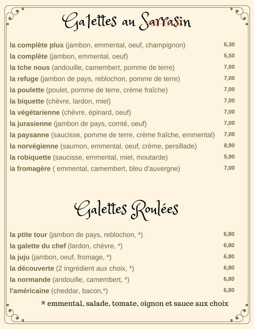 Crêperie de la tour — carte page 3