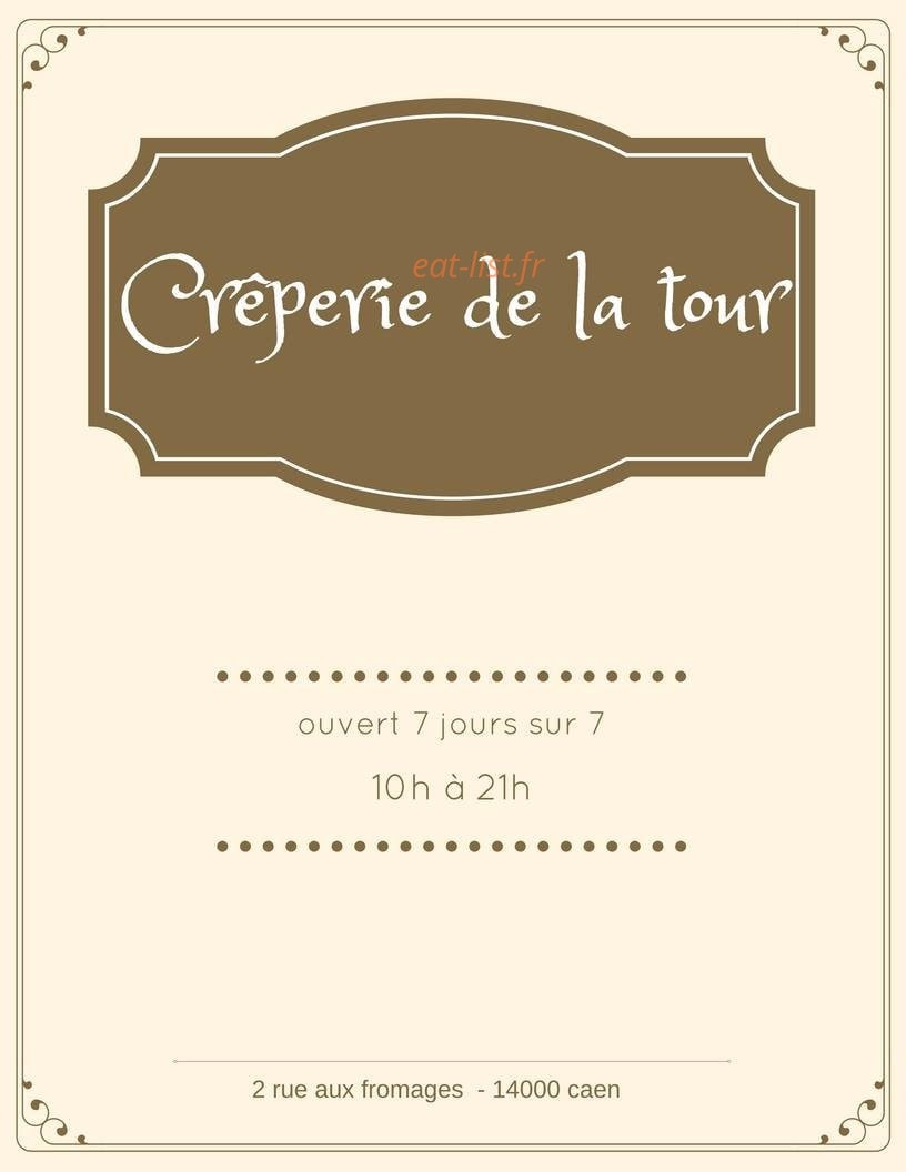 Crêperie de la tour — carte page 1