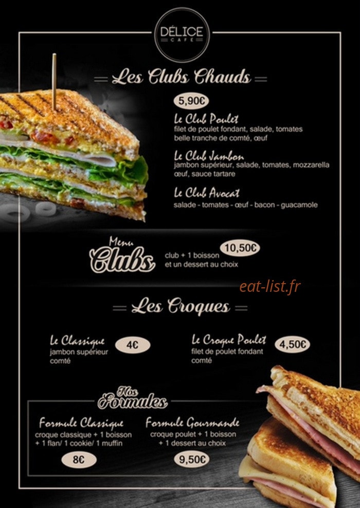 Délice Café — carte page 2