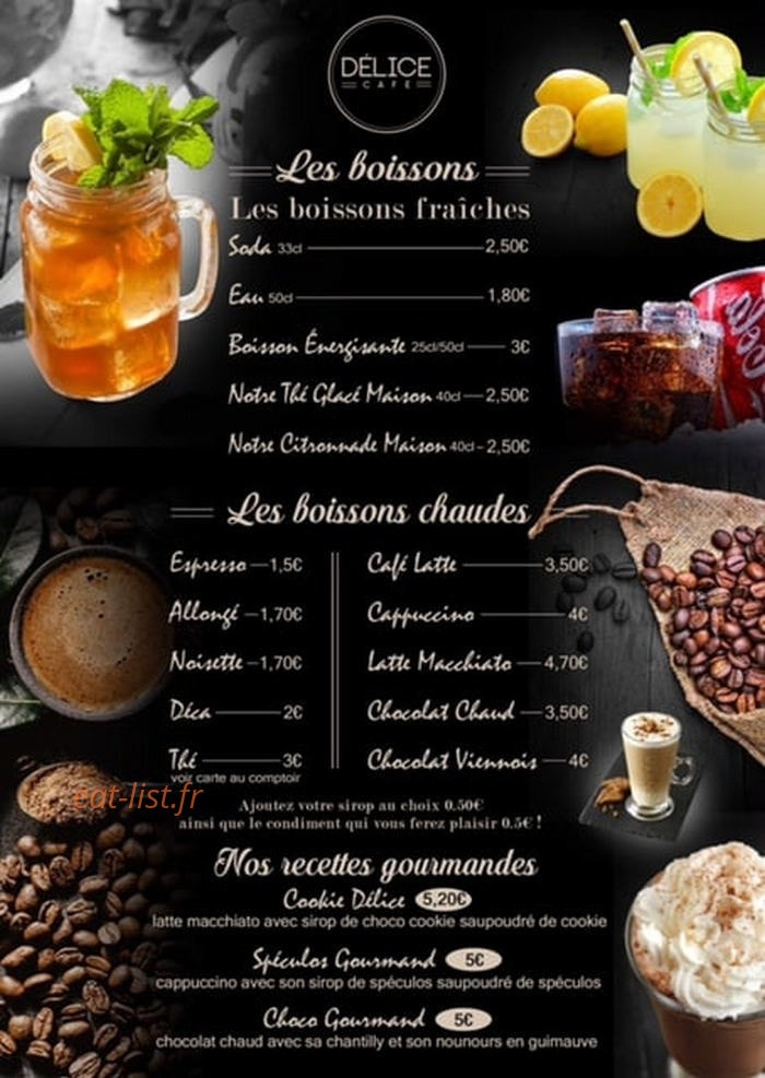 Délice Café — carte page 8