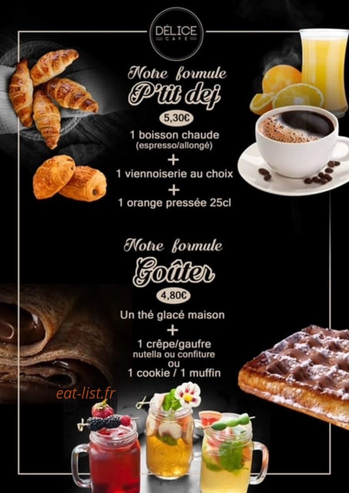 Délice Café — carte page 1