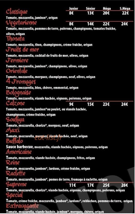 Delice pizza — carte page 2