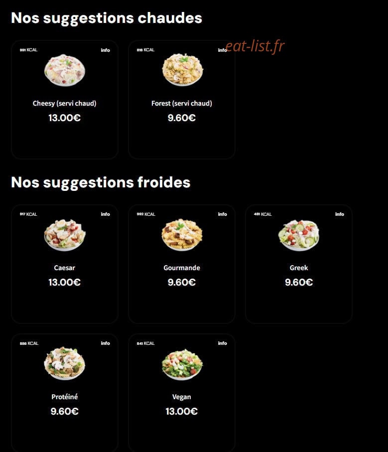 Eat Salad — carte page 4
