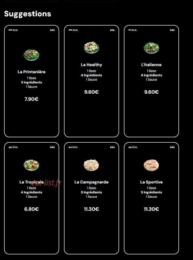 Eat Salad — carte page 3