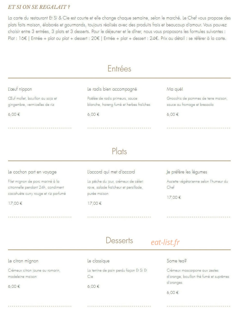 Et Si & Cie — carte page 1