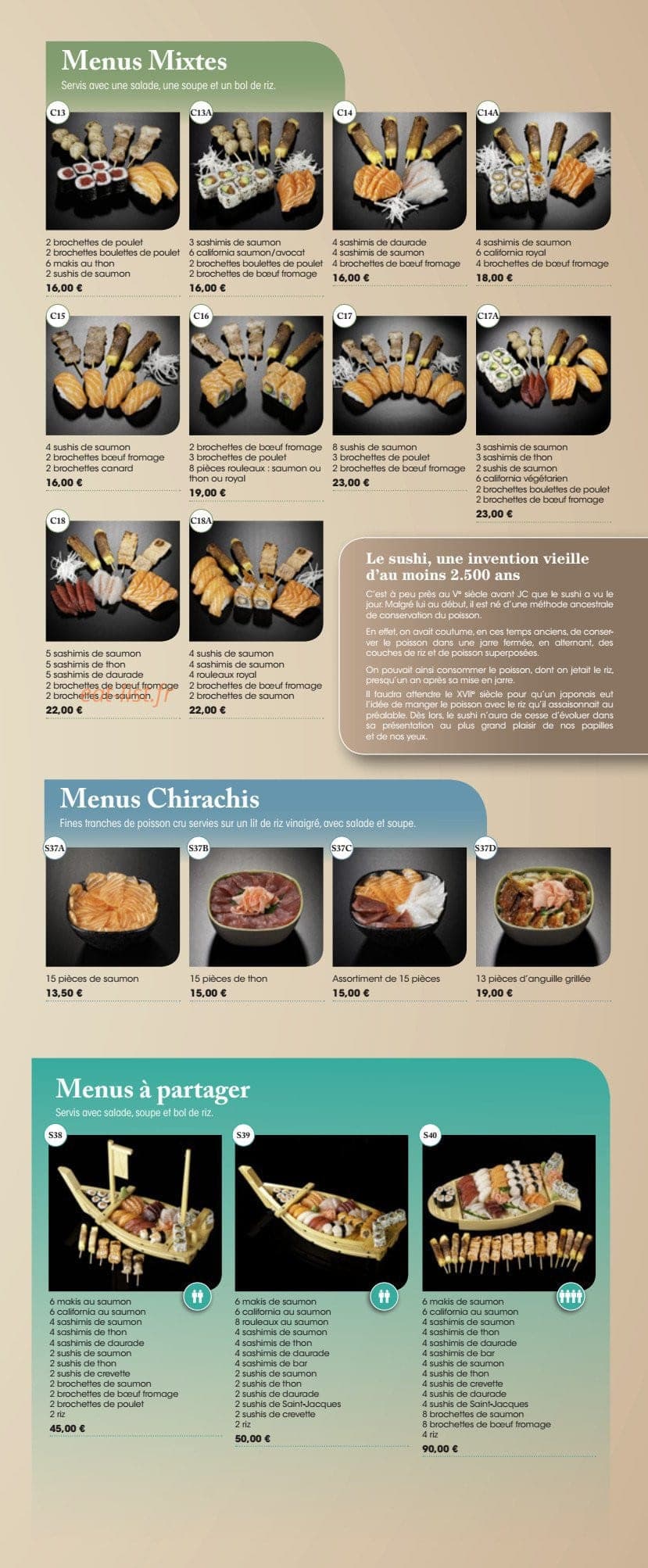 Fujiya Sushi — carte page 4