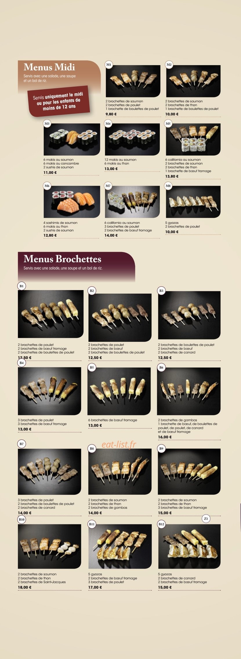 Fujiya Sushi — carte page 2