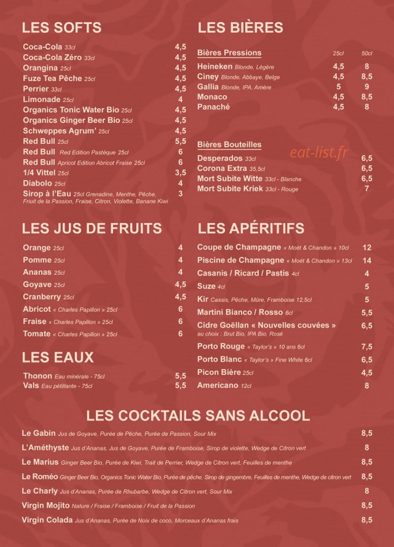 Gavroche — carte page 6
