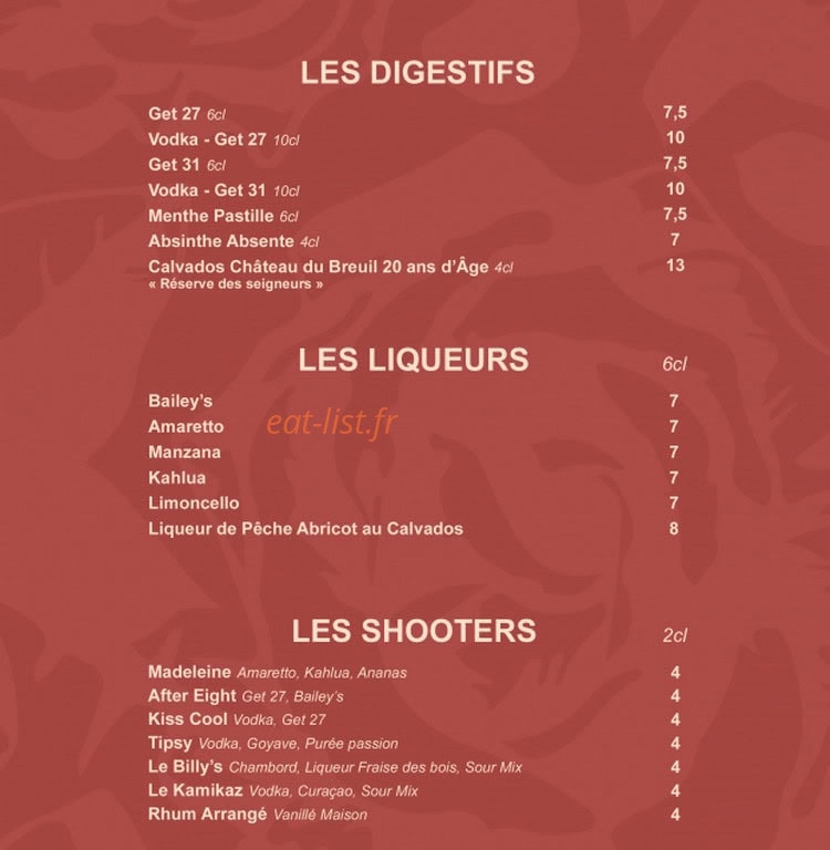 Gavroche — carte page 19