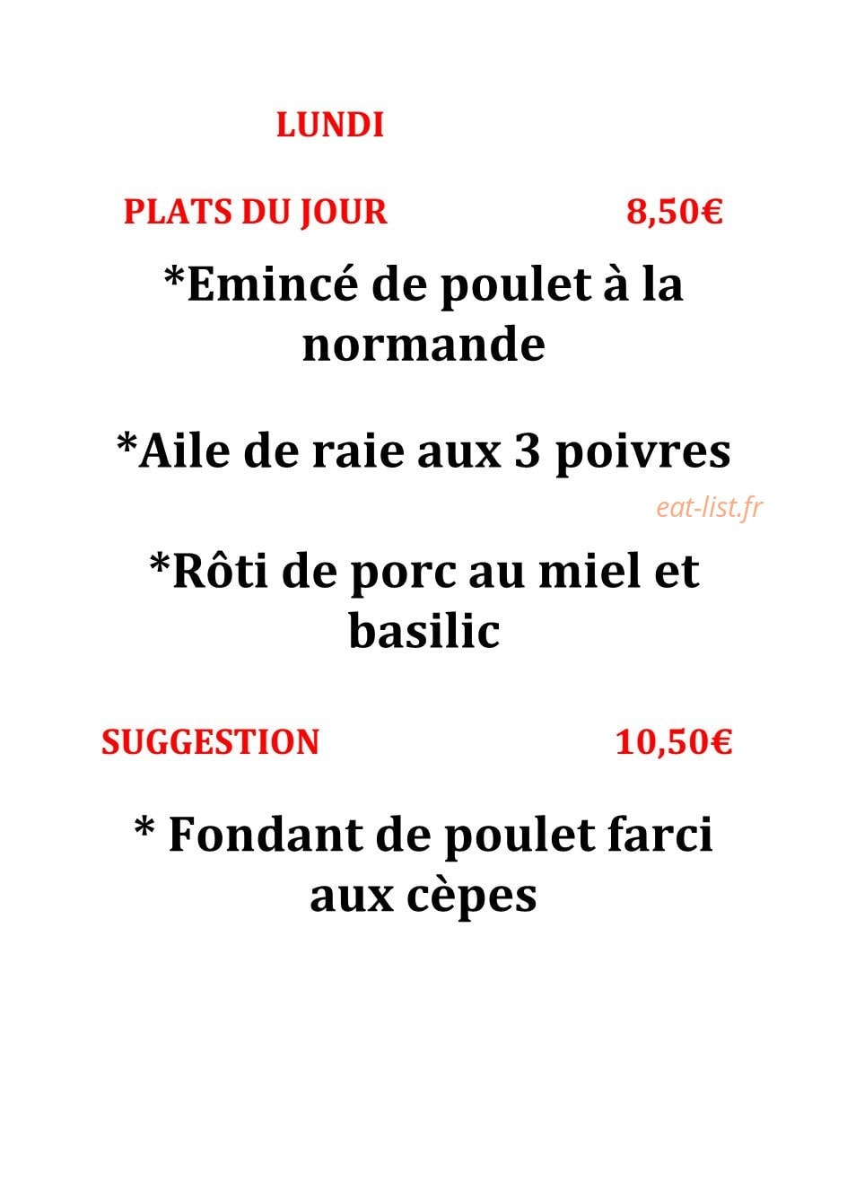 Hôtel Carline — carte page 1