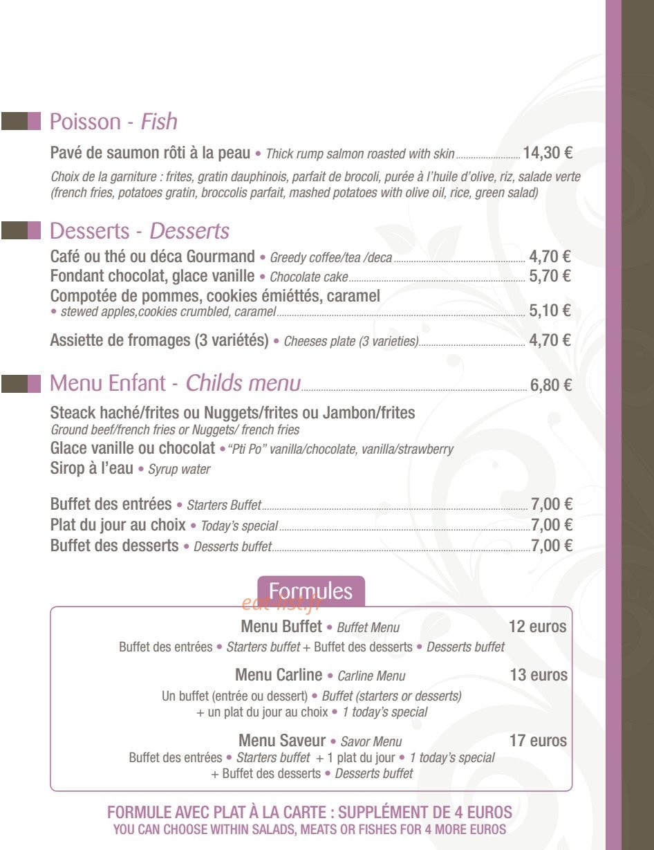 Hôtel Carline — carte page 3