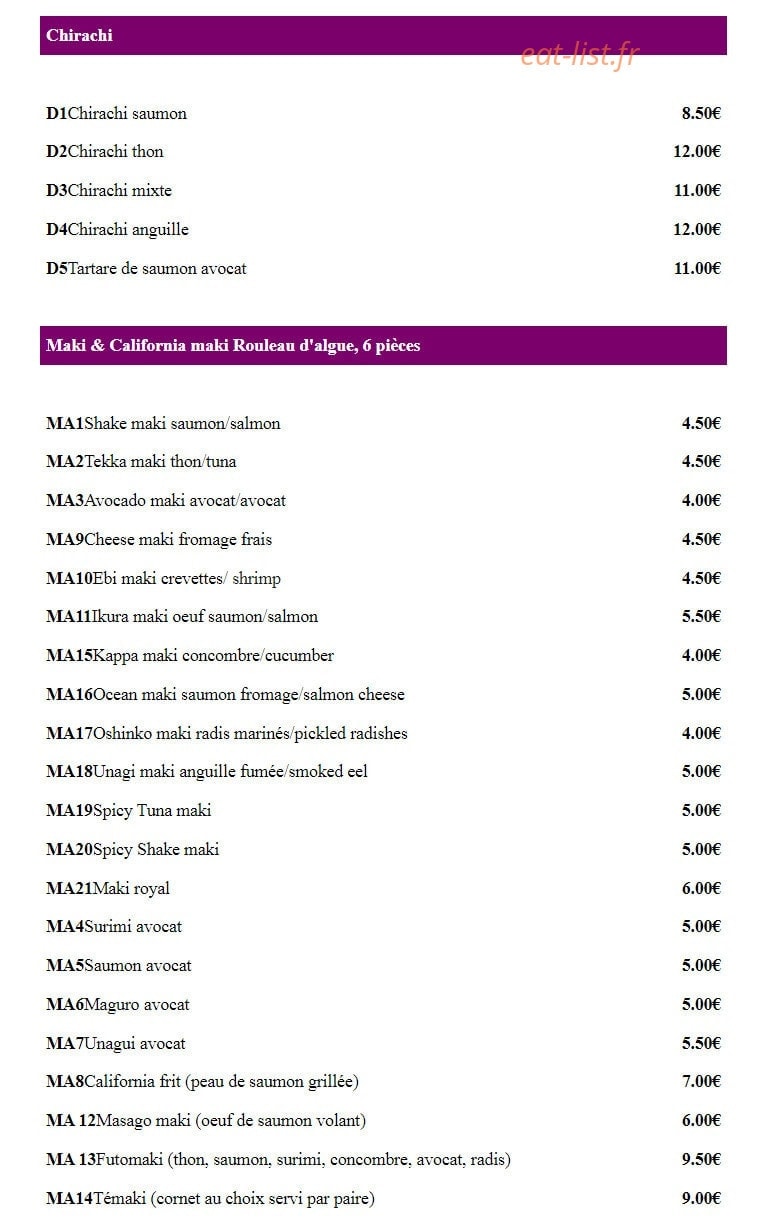 Jap'Asian — carte page 4