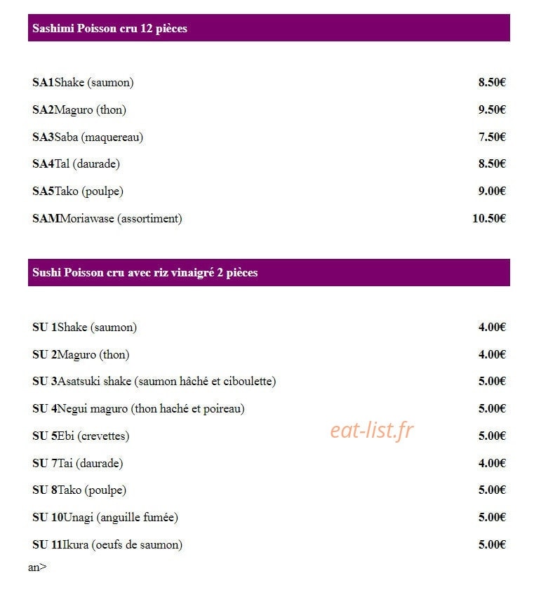 Jap'Asian — carte page 6