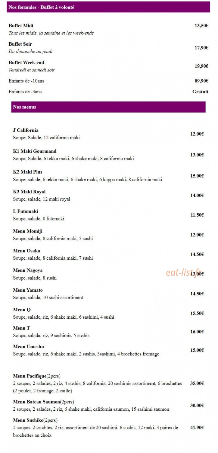 Jap'Asian — carte page 1