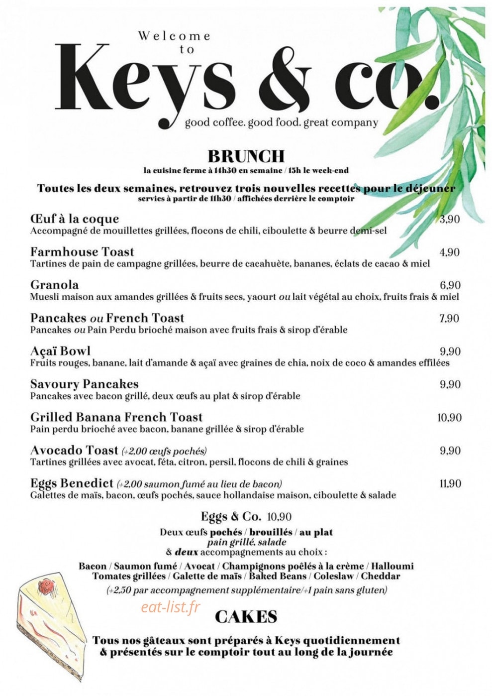 Keys & co. — carte page 1