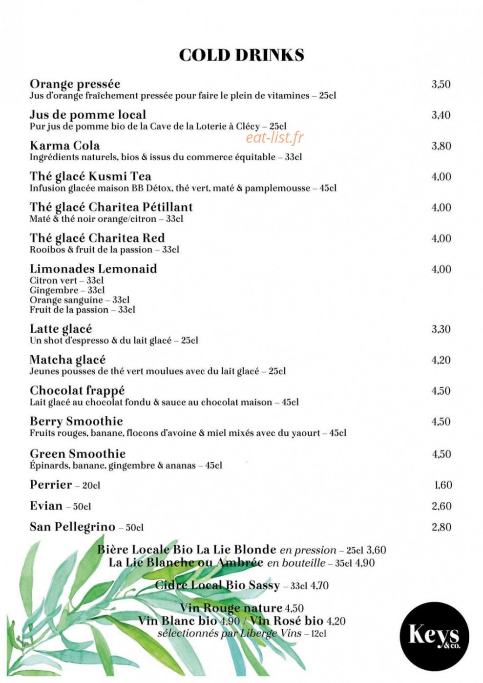 Keys & co. — carte page 3