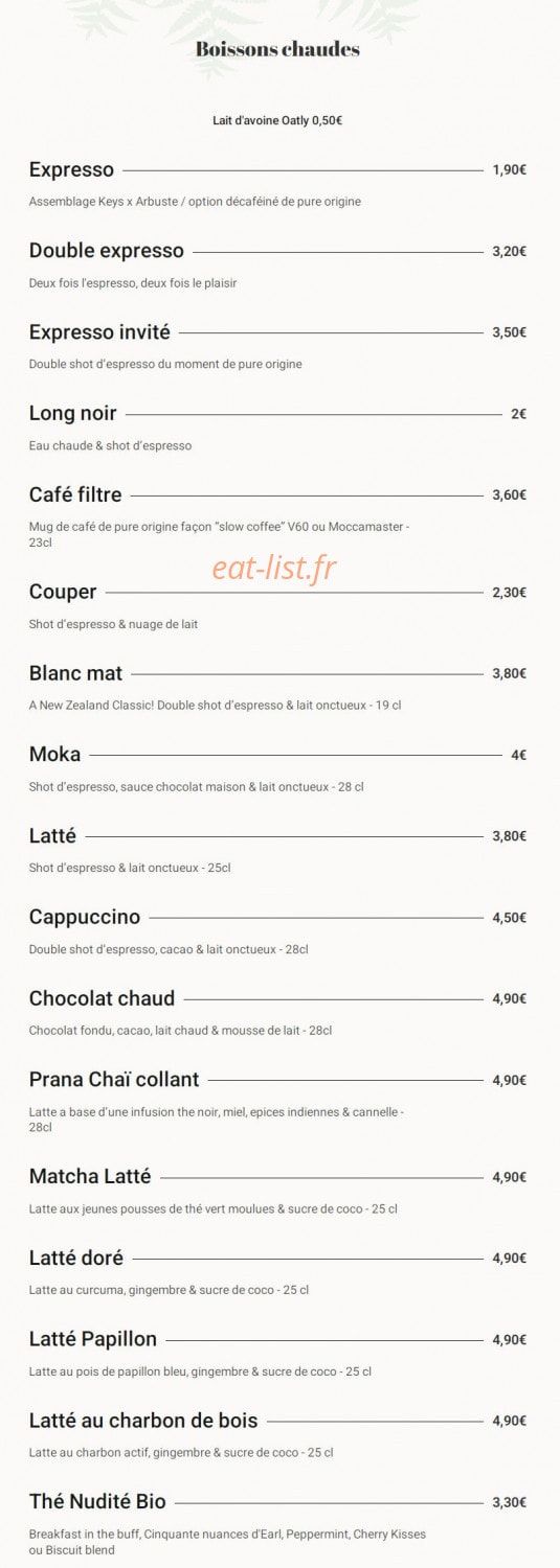 Keys Coffee House — carte page 2