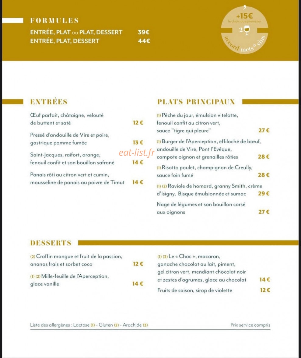 L'Aperception — carte page 1