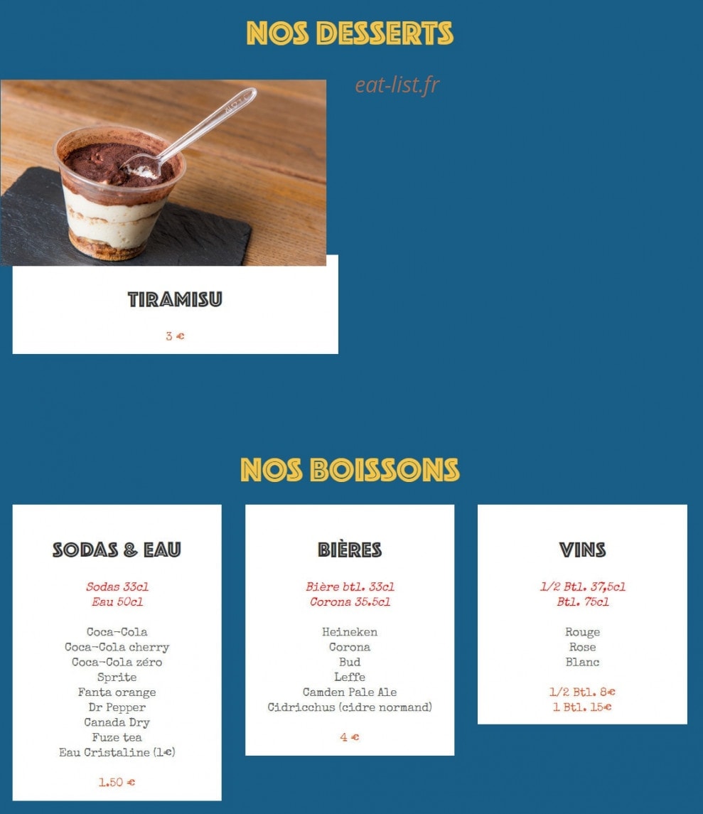 L'atelier du Burger — carte page 4