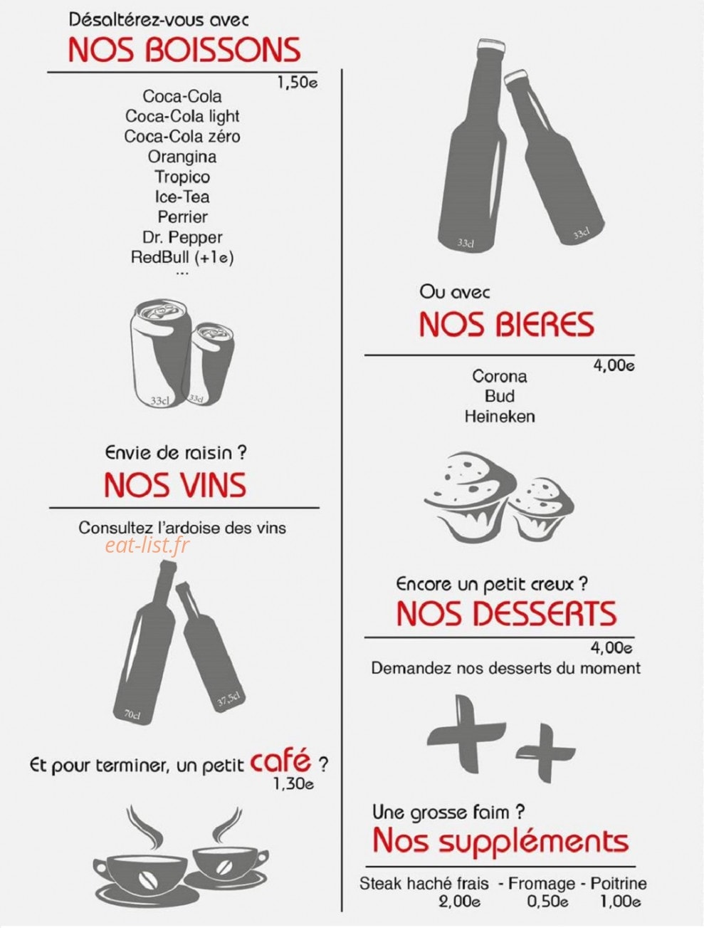 L'atelier du burger — carte page 2