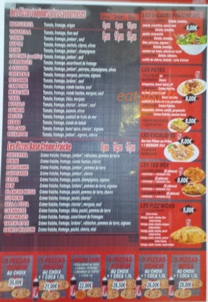 La bella pizza — carte page 1