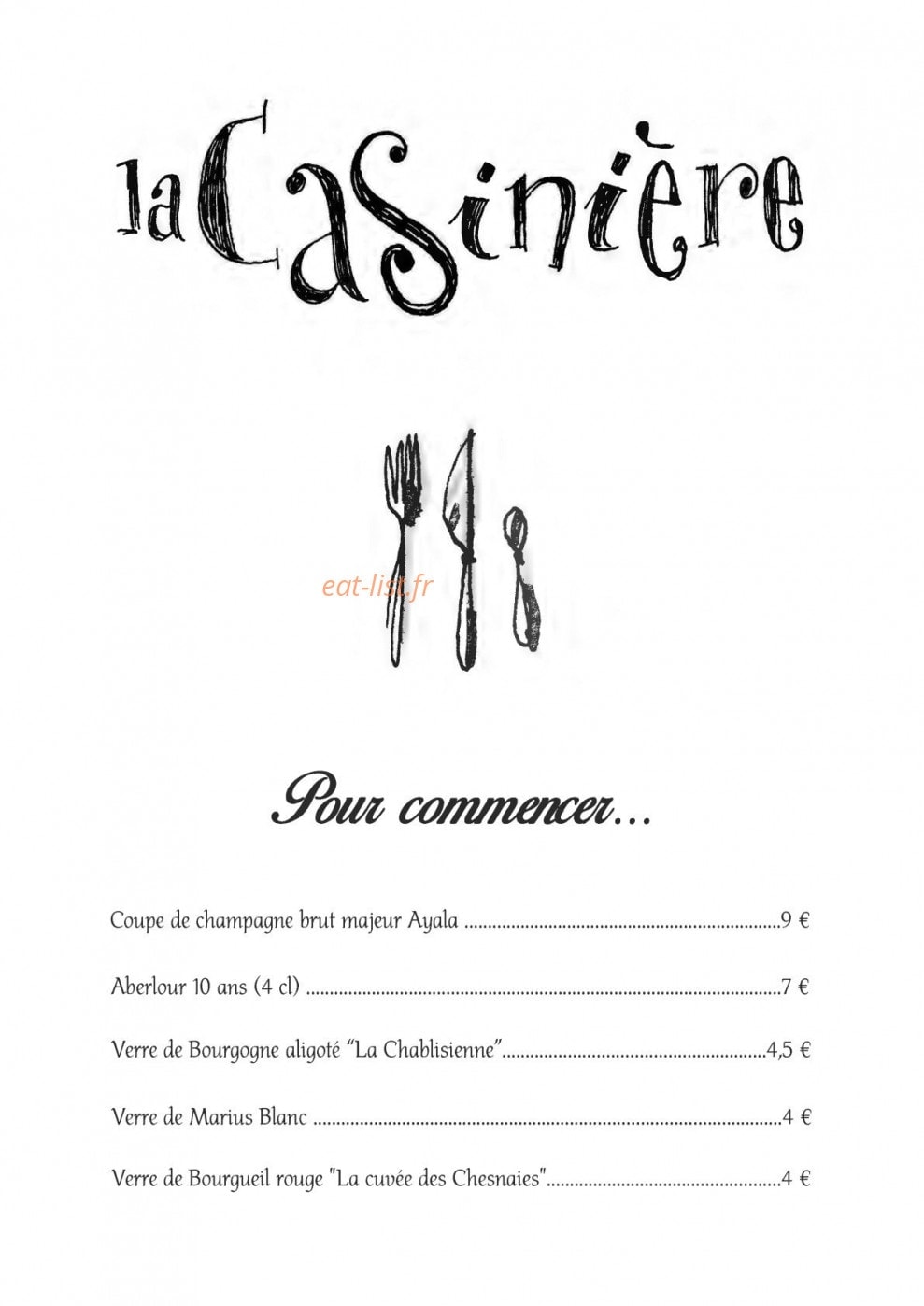 La Casinière — carte page 1