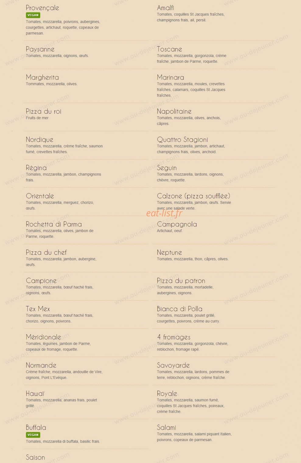 La Medicis — carte page 1
