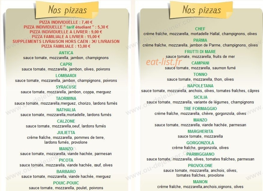 La Napolitaine — carte page 1