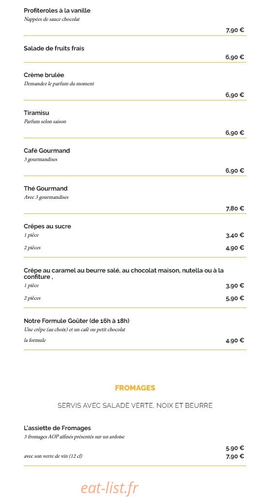 La Taverne — carte page 7